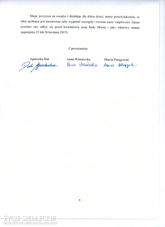 Rodzice wnioskują o wyjaśnienia