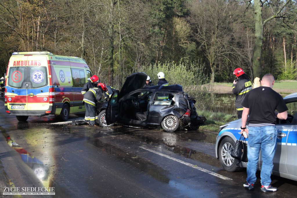 Golice: volkswagen uderzył w drzewo
