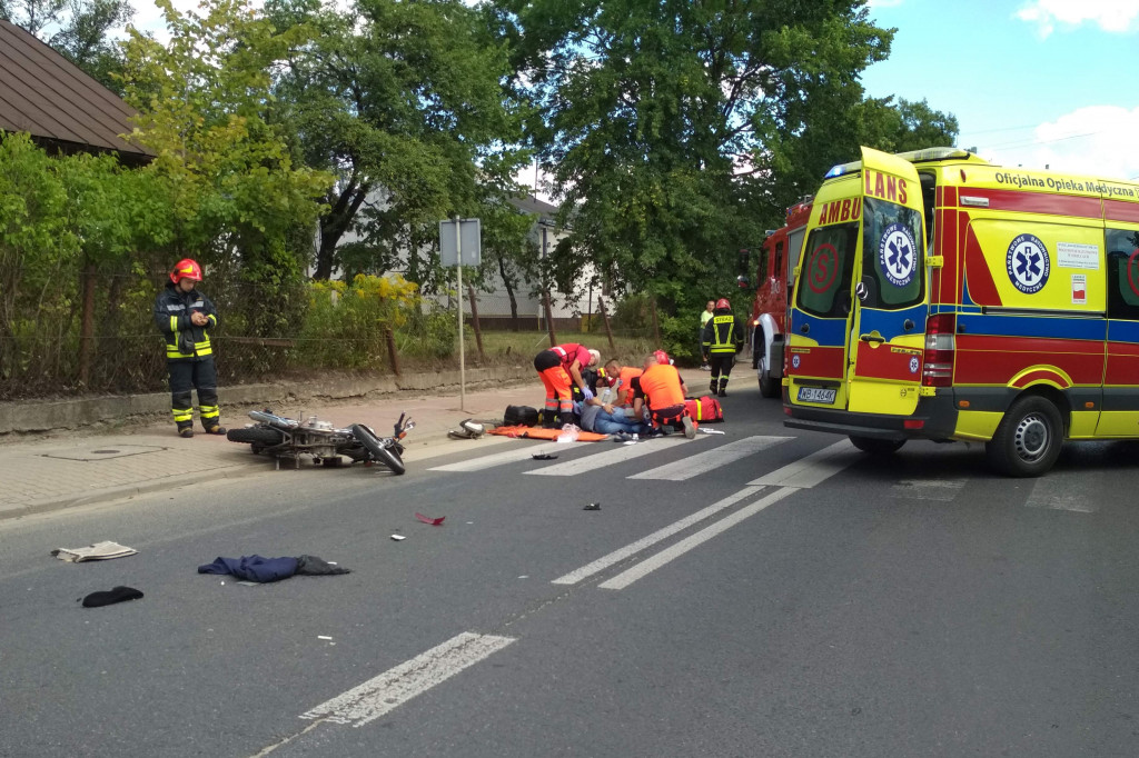 Motocyklista ranny na Starowiejskiej