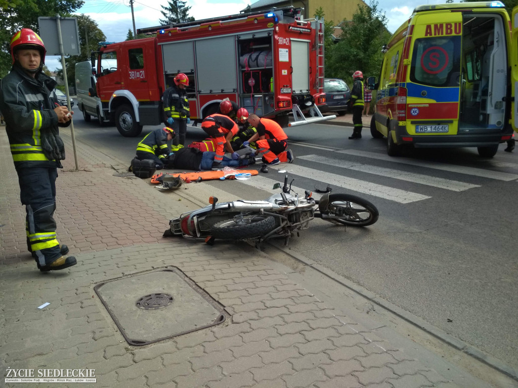 Motocyklista ranny na Starowiejskiej