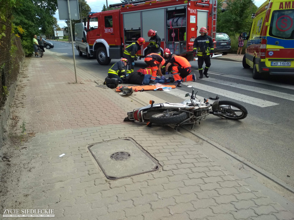 Motocyklista ranny na Starowiejskiej