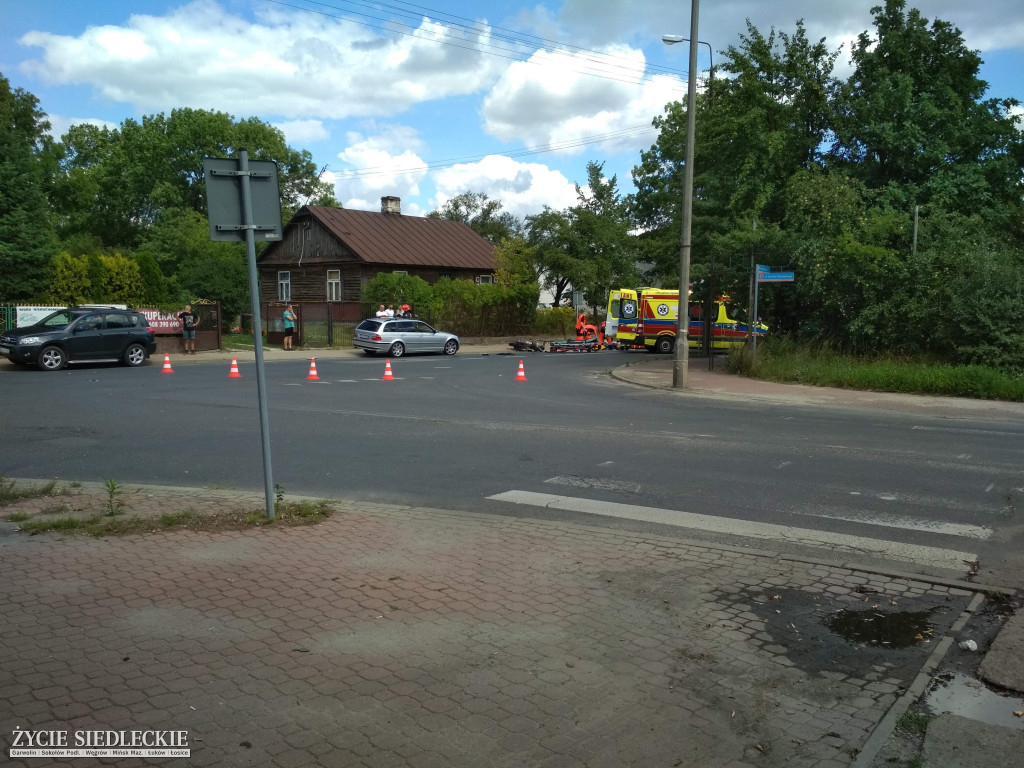 Motocyklista ranny na Starowiejskiej