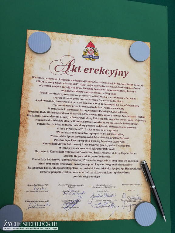 Akt erekcyjny pod budowę strażnicy podpisany!