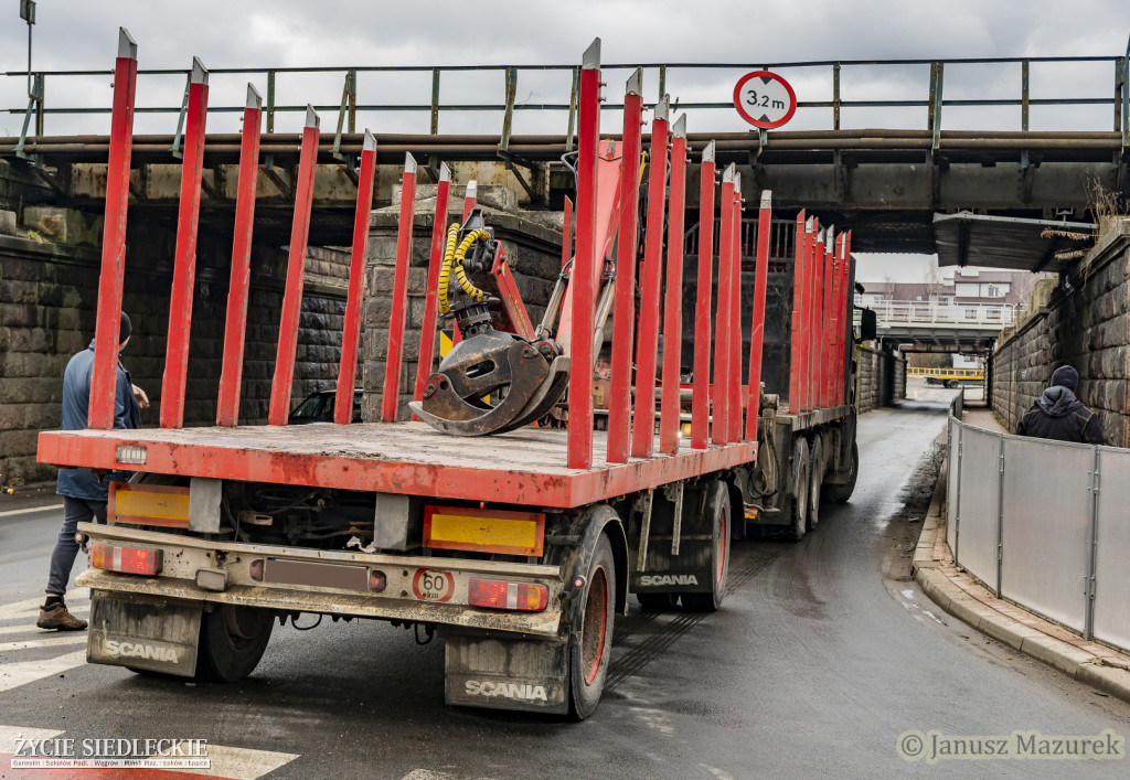 Zablokowana droga na Łuków