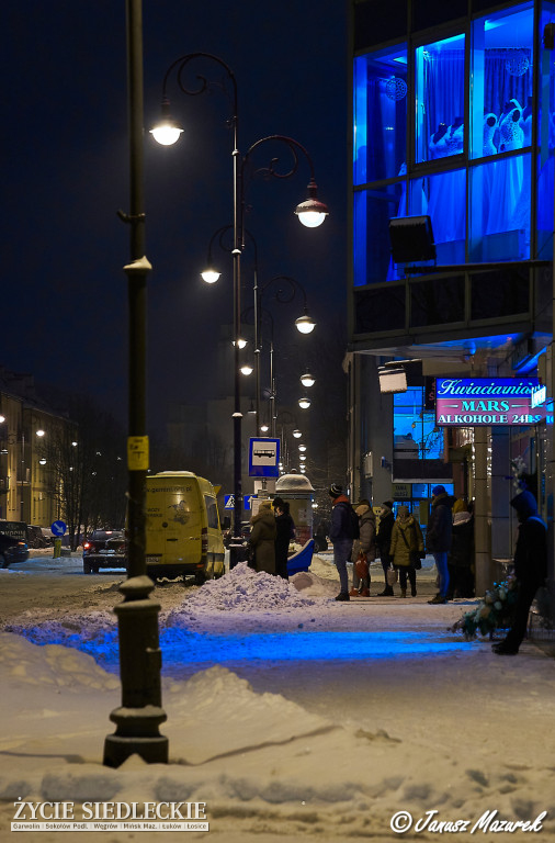 Zimowe Siedlce nocą
