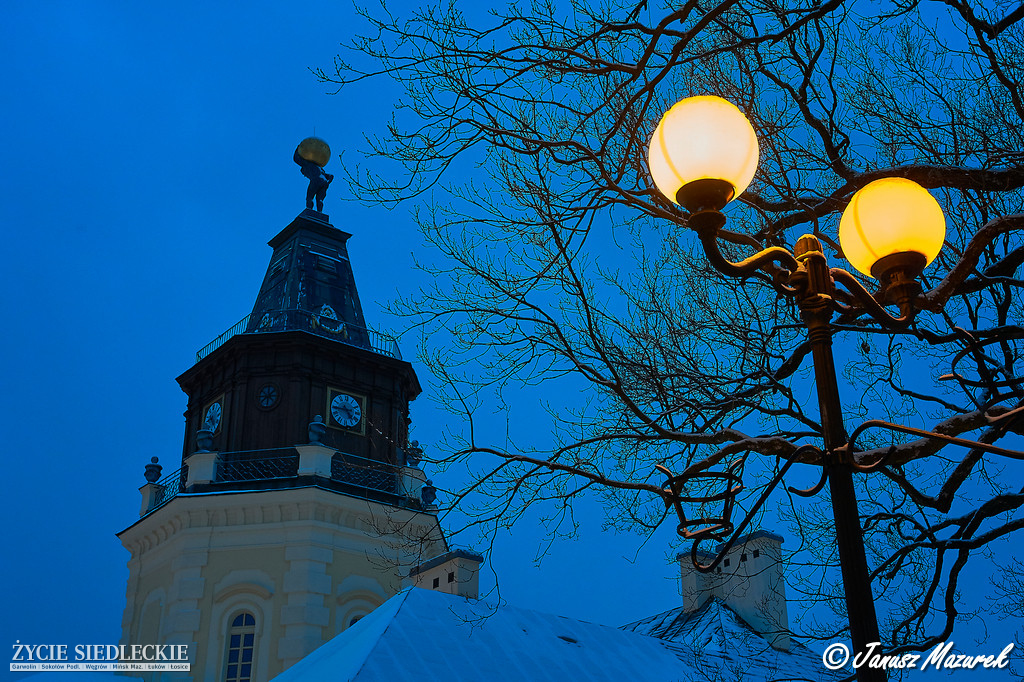 Zimowe Siedlce nocą