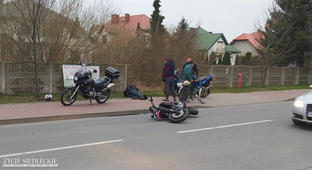 Wypadek z udziałem motocyklisty