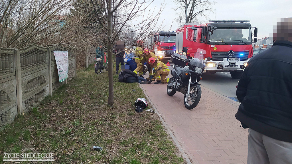 Wypadek z udziałem motocyklisty