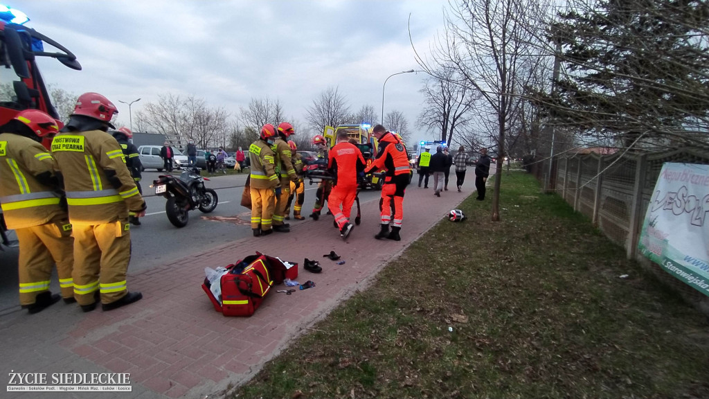 Wypadek z udziałem motocyklisty