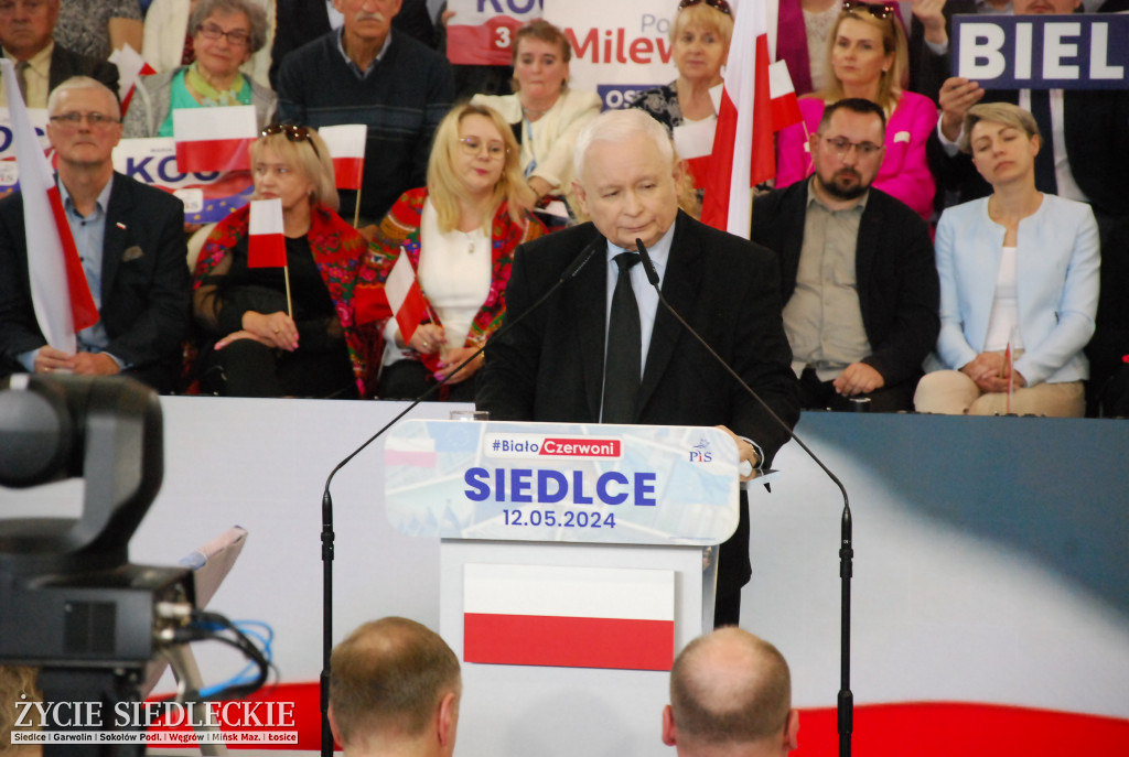 Siedlce: Spotkanie z prezesem PiS Jarosławem Kaczyńskim