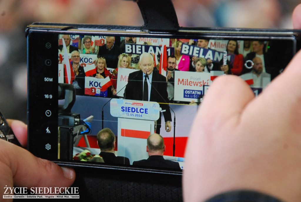 Siedlce: Spotkanie z prezesem PiS Jarosławem Kaczyńskim