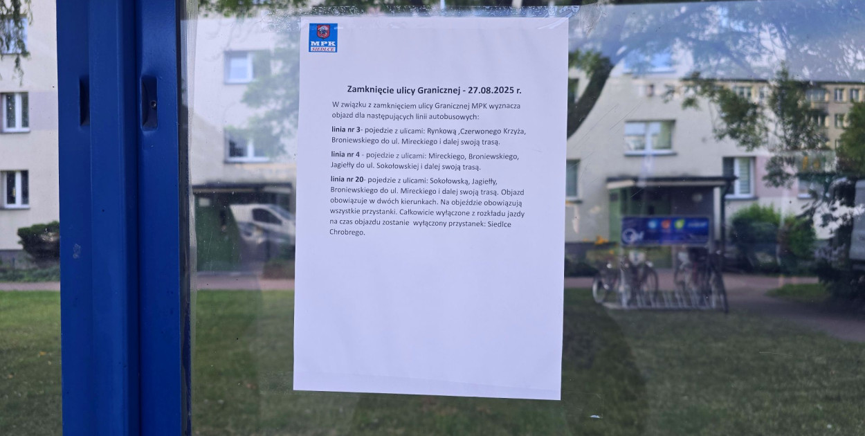 Zamiast autobusów na Chrobrego mieszkańcy widzieli dziś taka informację.
