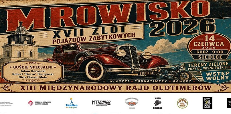 Setki zabytkowych aut i gwiazdy TVN Turbo w Siedlcach. Mrowisko 2026 już w czerwcu