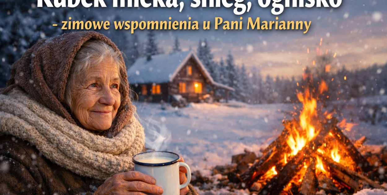 Zimowe wspomnienia u babci – wizualizacja AI